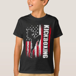 T-shirt Combattant de kickboxing Drapeau américain Kickbox