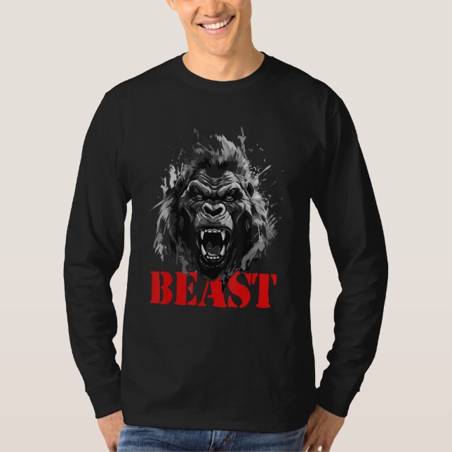 T-shirt Combattant de MMA Bête Gorille Motivation de Boxe  (Devant)
