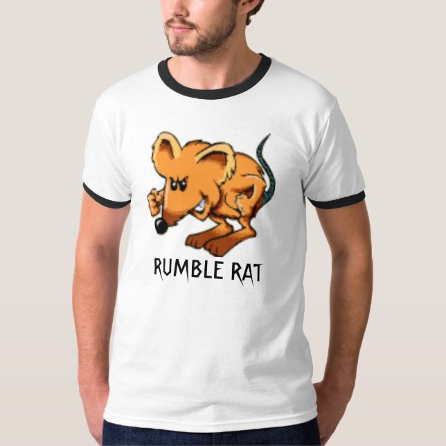 T-SHIRT COMBATTANT DRÔLE DE RAT DE BANDE DESSINÉE DE RAT (Devant)