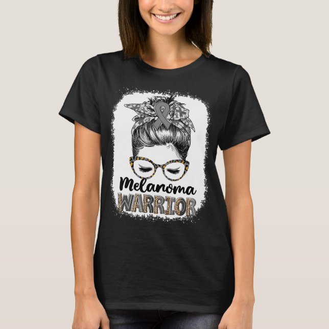 T-shirt Combattant du Mélanome Chignon Décoiffé (Devant)