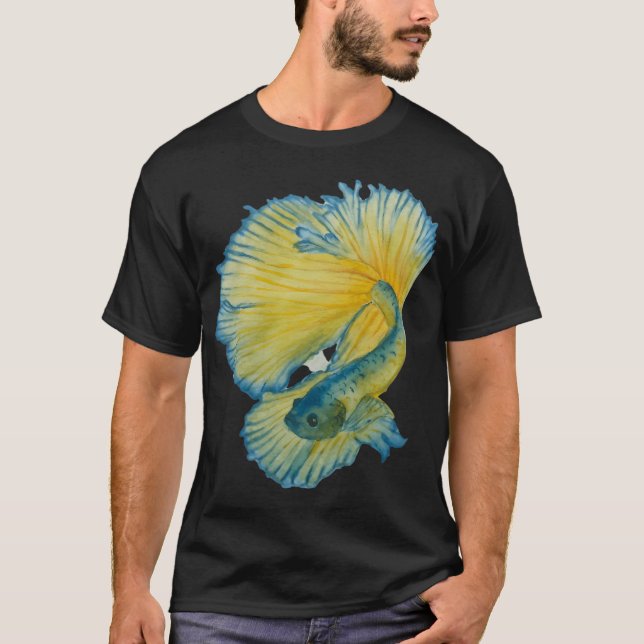 T-shirt Combattant jaune et bleu (Devant)