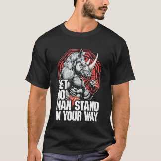 T-shirt Combattant MMA Rhino N'Accepte Aucun Homme Debout 