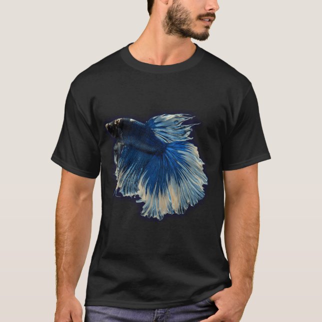 T-shirt Combattant Poisson Royal Bleu (Devant)