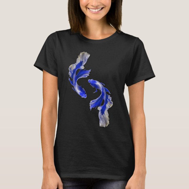 T-shirt Combattant thaïlandais Guppy doré bleu Guppies fan (Devant)
