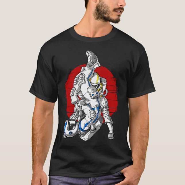 T-shirt Combattants de Jiu-Jitsu Astronautes (Devant)