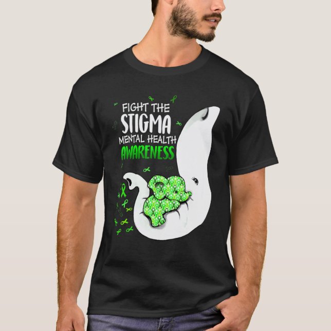 T-shirt Combattons la stigmatisation Ruban vert pour la se (Devant)