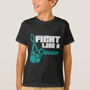 T-shirt Combattre Comme La Reine Turquoise Gants de boxe C