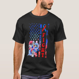 T-shirt Combattre Drapeau États-Unis Tournesol Chrétien Se