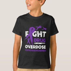 T-shirt Combattre la surdose de drogue Pruple Ribbon Opioï