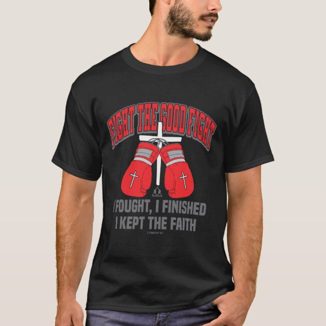 T-shirt Combattre Le Bon Combat Gants De Boxe Design Chris (Devant)