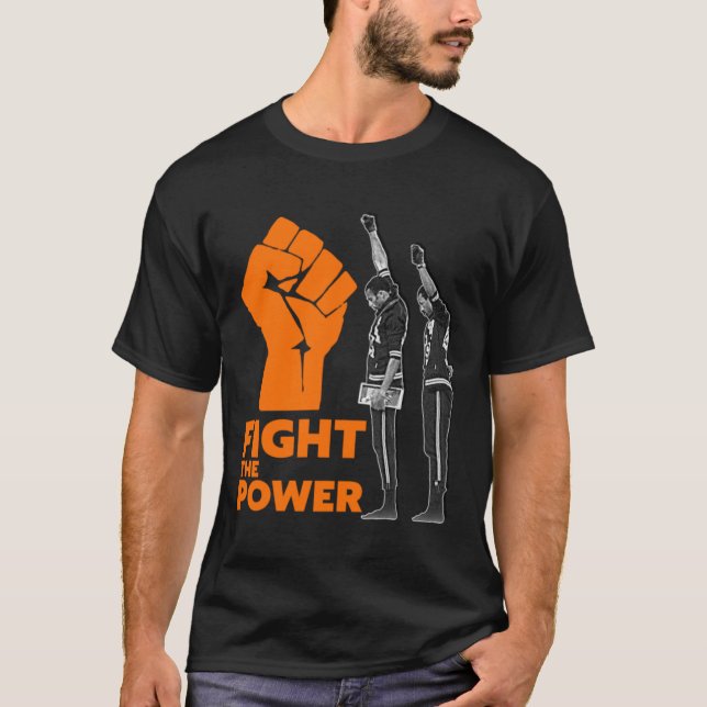 T-shirt COMBATTRE LE POUVOIR Black Power Salute Jeux Olymp (Devant)