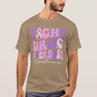 T-shirt Combattre le ruban violet de surdosage de drogue d