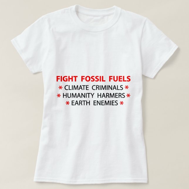 T-shirt Combattre les combustibles fossiles (Design devant)
