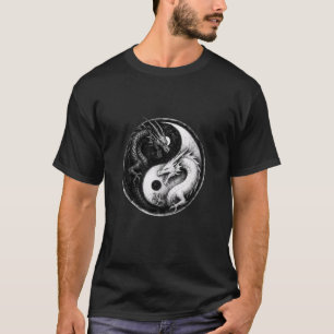 T-shirt Combattre les dragons Yin Yang Vintage Anime japon