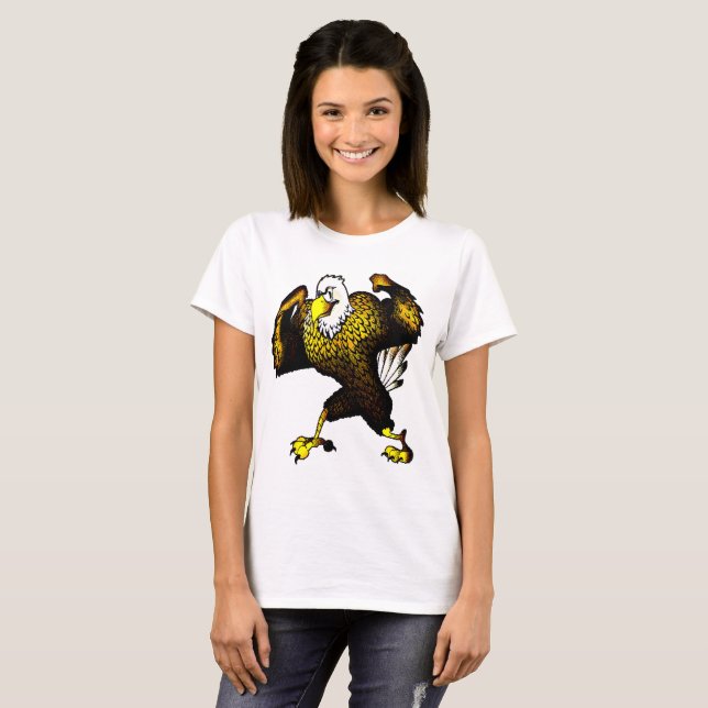 T-shirt Combattre les femmes caricaturales d'aigle (Devant entier)