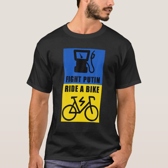 T-shirt Combattre Poutine À Vélo (Devant)