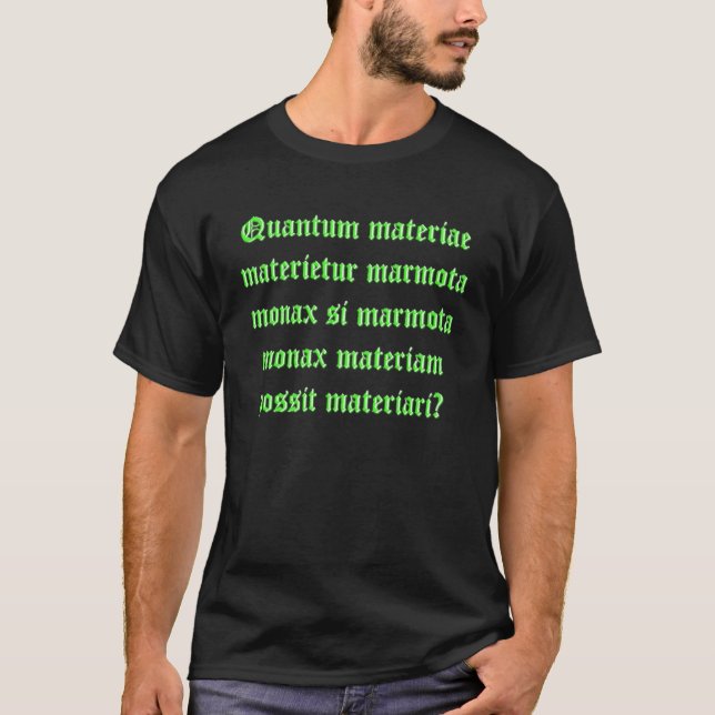 T-shirt Combien de bois une chemise de mandrin de marmotte (Devant)