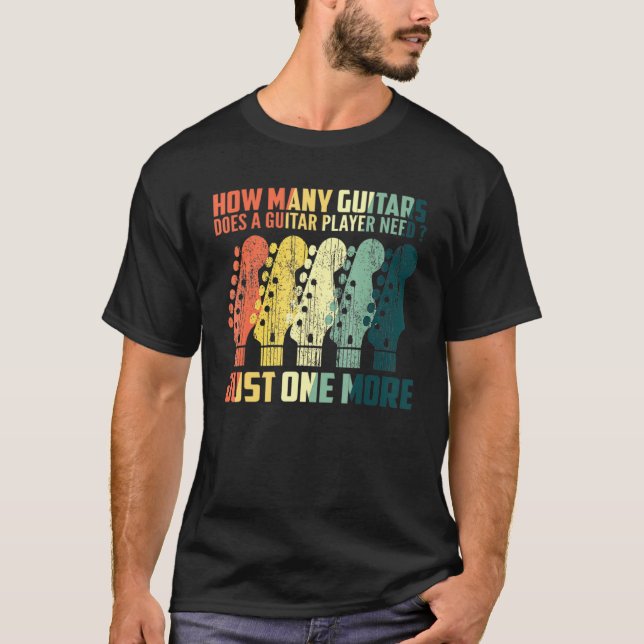 T-shirt Combien De Guitares Pour Hommes Joueurs De Guitare (Devant)