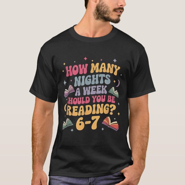 T-shirt Combien de nuits de lecture 67 Mème Six Sept Profe (Devant)