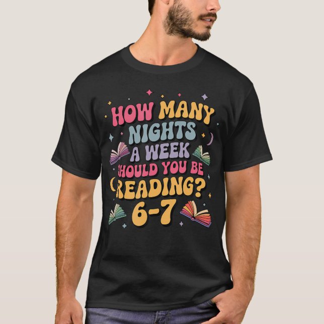 T-shirt Combien de nuits de lecture 67 Meme Six Seven Prof (Devant)