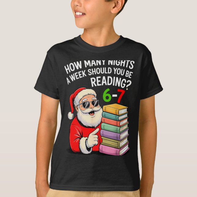 T-shirt Combien de nuits par semaine devriez-vous lire 67  (Devant)