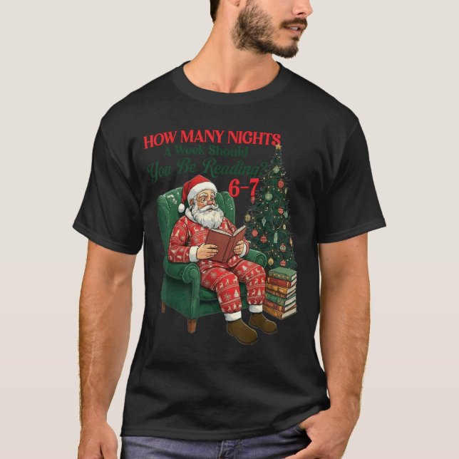T-shirt Combien de nuits par semaine devriez-vous lire 67  (Devant)