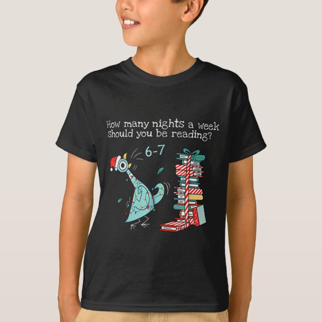 T-shirt Combien de nuits par semaine devriez-vous lire 6-7 (Devant)