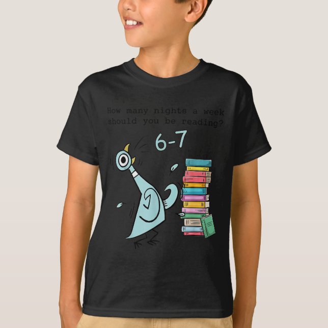 T-shirt Combien de nuits par semaine devriez-vous lire 6–7 (Devant)