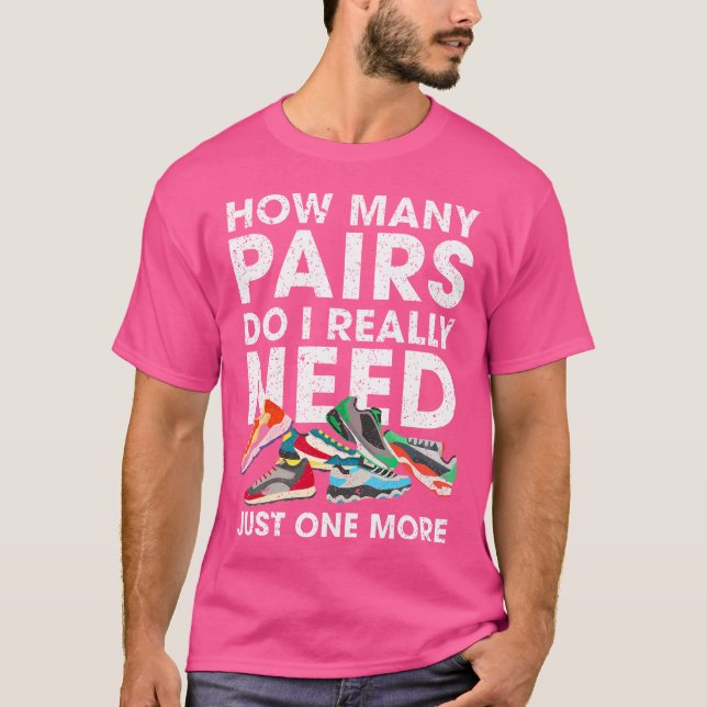 T-shirt Combien de paires de chaussures de course Drôle de (Devant)