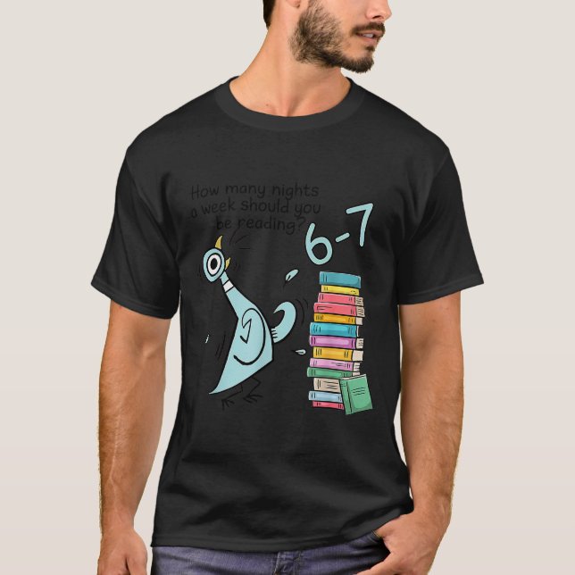 T-shirt Combien de soirées par semaine devriez-vous lire 6 (Devant)