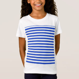 T-Shirt Combinaison de rayures bleu royal par Shirley Tayl