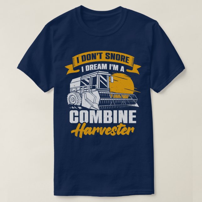 T-shirt Combiner un conducteur de moissonneuse agricole fe (Design devant)