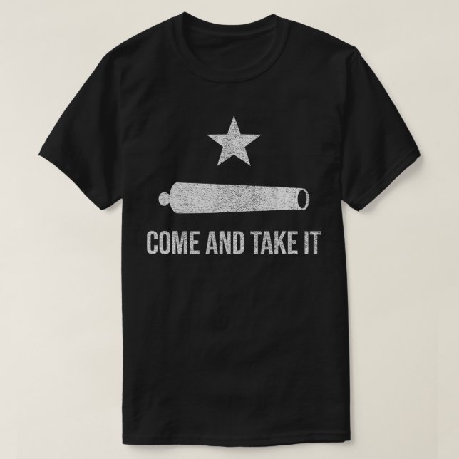 T-SHIRT COME AND TAKE IT FLAG TEXAS PRIDE GONZALES CANNON  (Design devant)