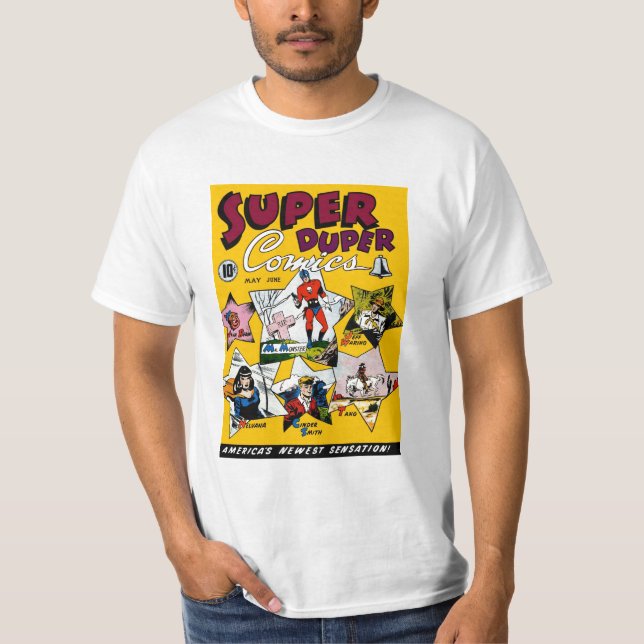 T-shirt Comédie Vintage Super Héros (Devant)