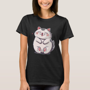 T-shirt Comic Art Kitten Pet Lover Jouer Chubby Cute Cat