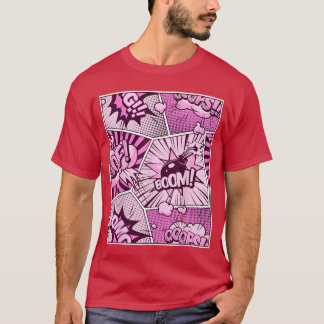 T-shirt Comic Book Pink Color Graphic