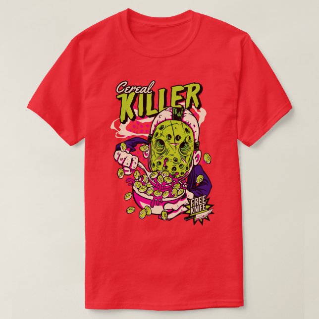 T-shirt Comic Cereal Killer Cereal Box Drôle Horreur (Design devant)