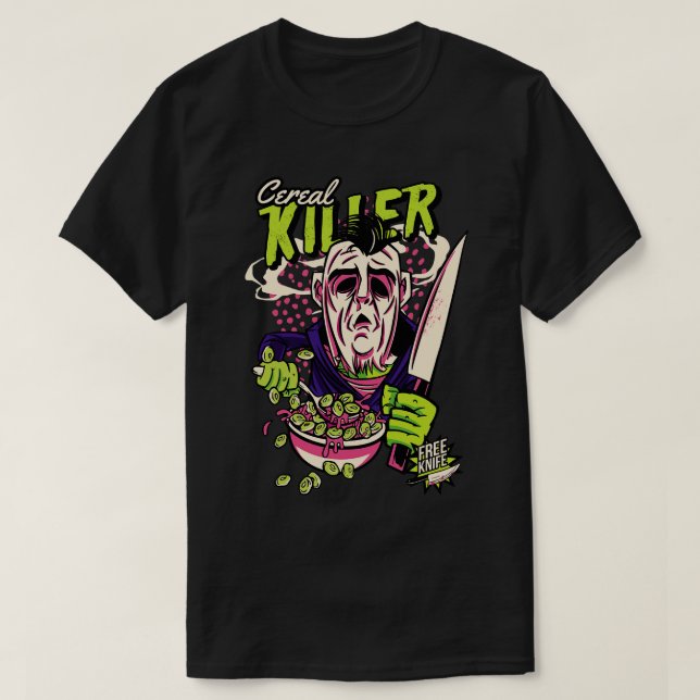 T-shirt Comic Cereal Killer Céréale boîte Drôle Horreur 2 (Design devant)