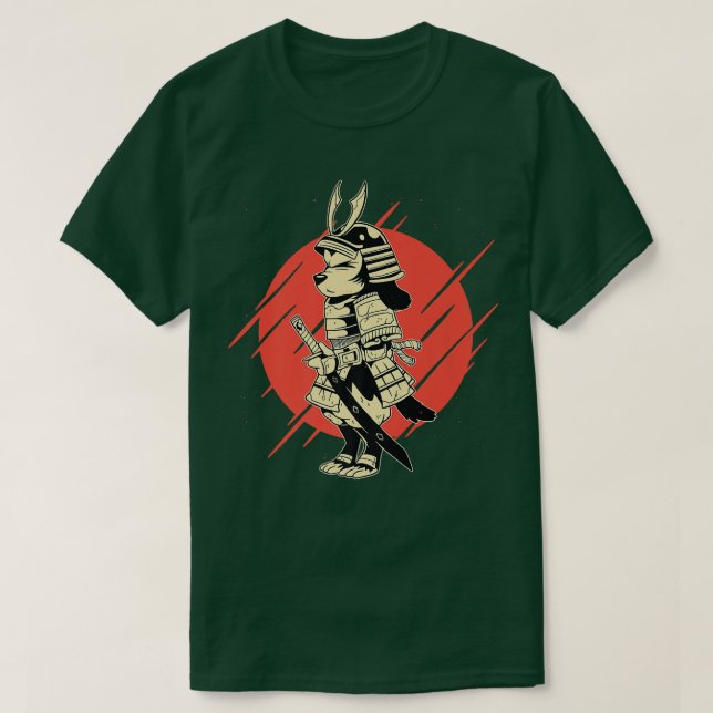 T-shirt Comic Chien guerrier Samurai  (Design devant)