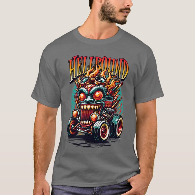 T-shirt Comic Monster Voo Rock Skeleton Punk Psychobilly (Devant)