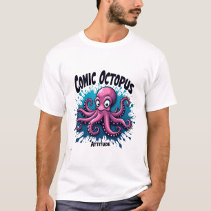 T-shirt Comic Octopus : Attitude amusante et ironique de l