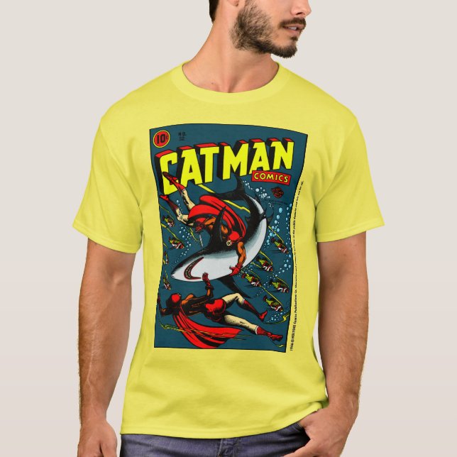 T-Shirt Comics CAT-MAN des années 1940 (Devant)