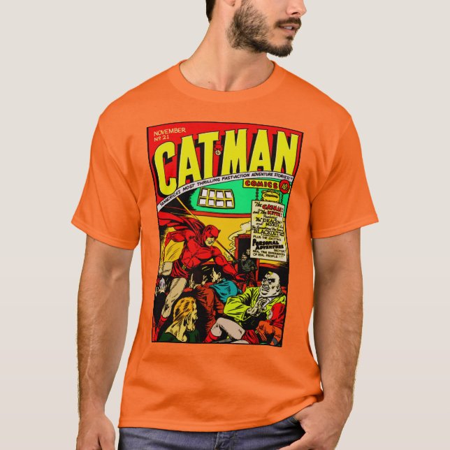T-Shirt Comics CAT-MAN des Années 1940 (Devant)
