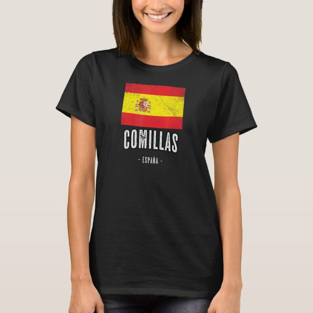 T-shirt Comillas Espagne Es Drapeau Ville Bandera Ropa (Devant)