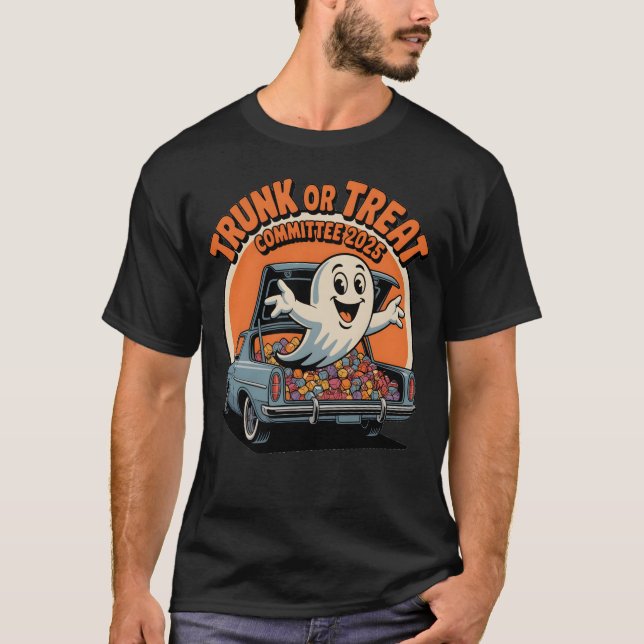 T-shirt Comité de Trunk ou de Treat 2025 Bénévole d'Hallow (Devant)