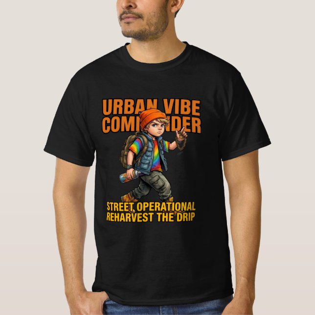 T-shirt Commandant de la vibe urbaine Street Drip (Devant)
