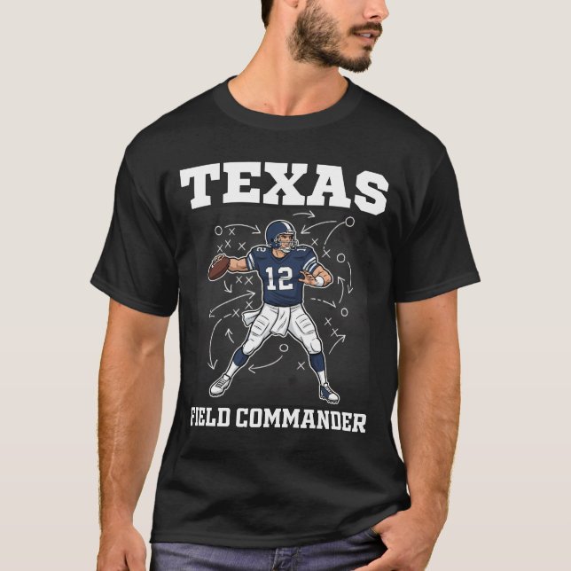 T-SHIRT COMMANDANT DE TERRAIN TEXAS - FOOTBALL DE DALLAS (Devant)