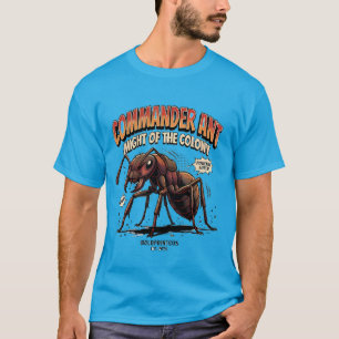T-shirt Commandant Fourmi Puissance de la Colonie Graphiqu