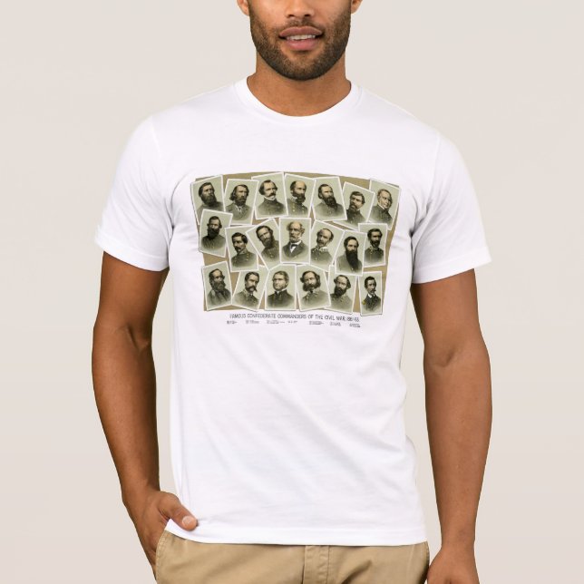 T-shirt Commandants confédérés de la guerre civile (Devant)