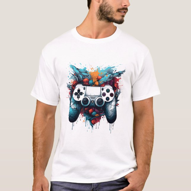 T-shirt Commande de console : contrôleur de jeu (Devant)